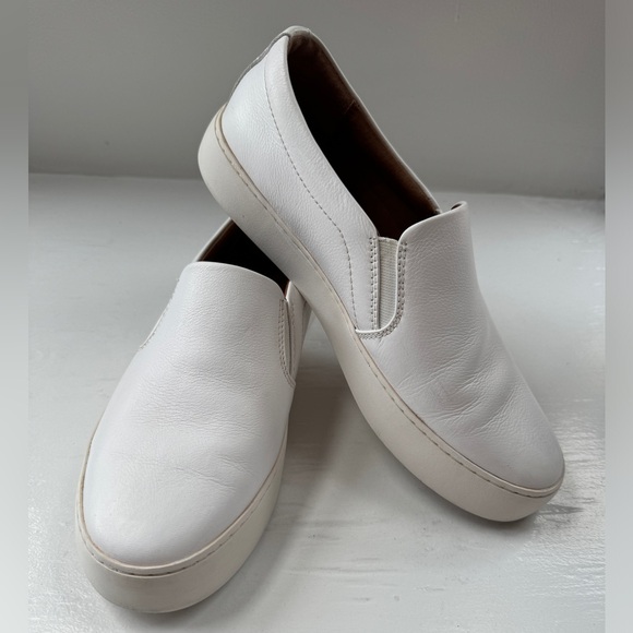 Frye Lena Slip-On White Leather Loafers - Picture 2 of 6